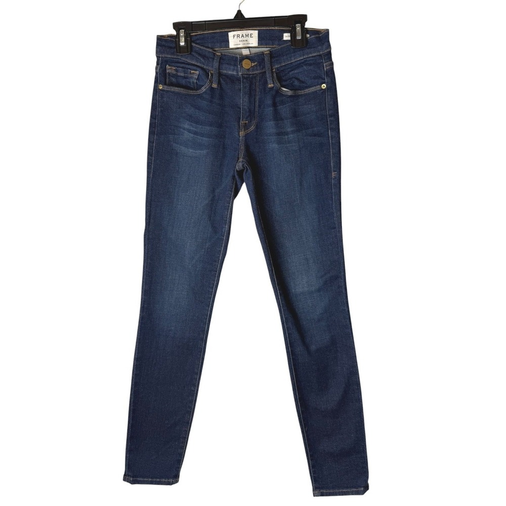 FRAME Le Skinny de Jeanne Crop Jeans Women 25 Blue Medium Wash Denim Lennox